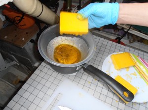 Cheese was bought in bulk and dipped in wax to preserve it.