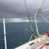 Typical grey weather in the Southern Ocean.